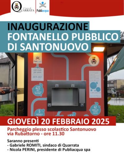 inaugurazione fontanello di santonuovo a Quarrata giovedì 20 febbraio 2025